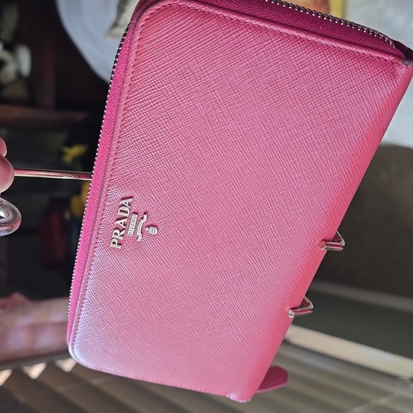 Prada Handbags - Prada Saffiano Leather Zip-Around Wallet -  Soft Pink